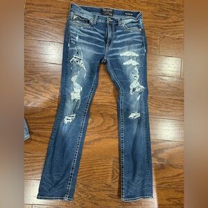 Buckle Men's Straight Jeans - Distressed Blue